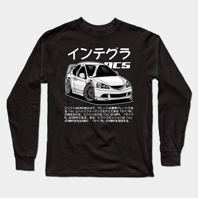 Cartoon Integra DC5 Type R Long Sleeve T-Shirt by idrdesign